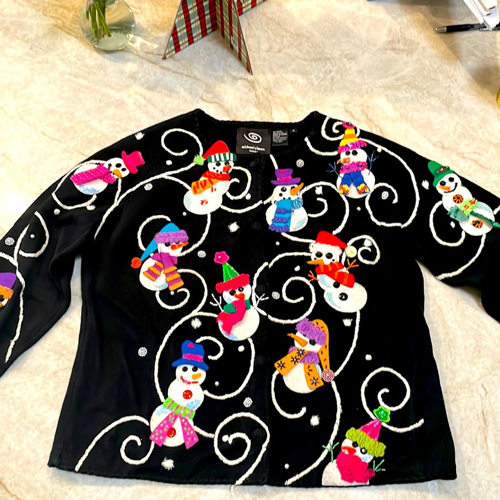 Michael Simon Holiday Festive Snowman Sweater